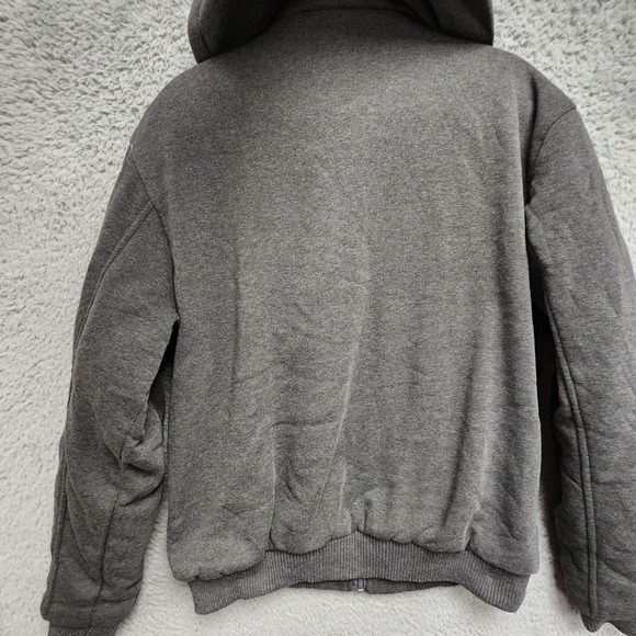 Giovanni Gali Fleece Jacket Mens Small Gray Sherpa Lined‎ Full Zip Hooded NEW - Picture 10 of 13